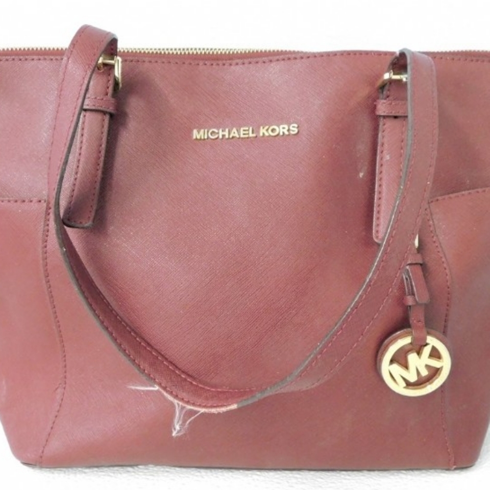 Michael Kors Burgundy Leather Purse COA